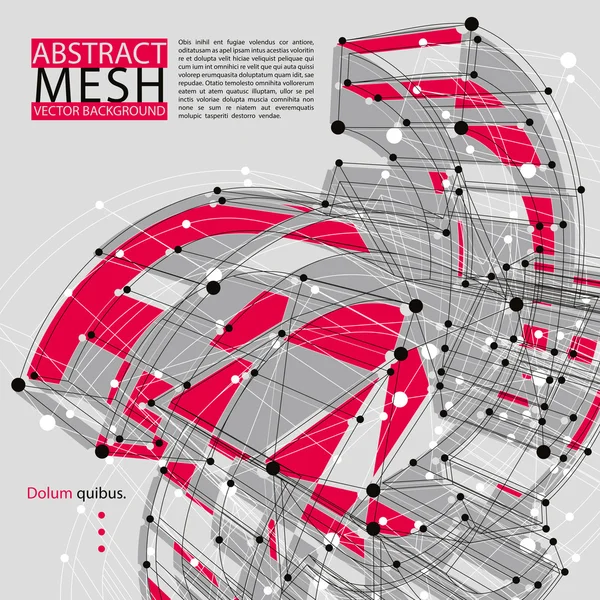 Abstrakt mesh vektor illustration, mall för teknik tema — Stock vektor