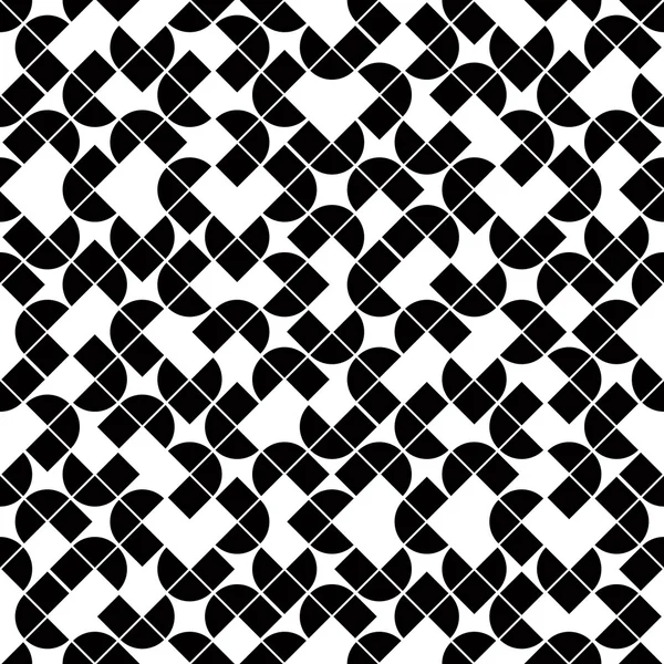 Black and white geometric seamless pattern, vector contrast sphe — Stock Vector