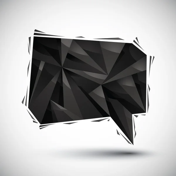 Czarny mowy Bańka geometrycznej ikona wykonane w 3d, nowoczesny styl, najwyższa oferowana cena — Wektor stockowy