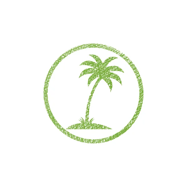 Palm tree vektorové ikony s ručně tažené linie textury. — Stockový vektor