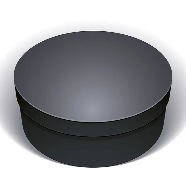 Векторна порожня чорна кругла коробка ізольована на білому тлі, шаблон — стоковий вектор