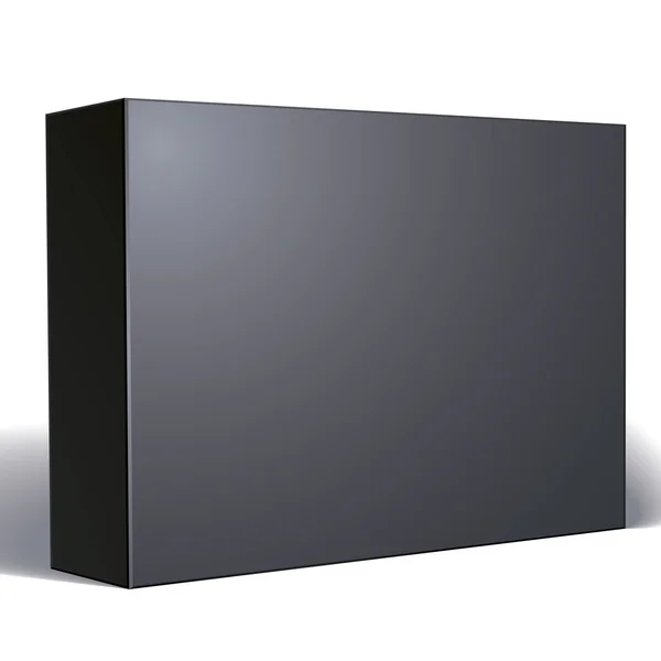 Pacchetto design scatola nera isolato su sfondo bianco, modello — Vettoriale Stock