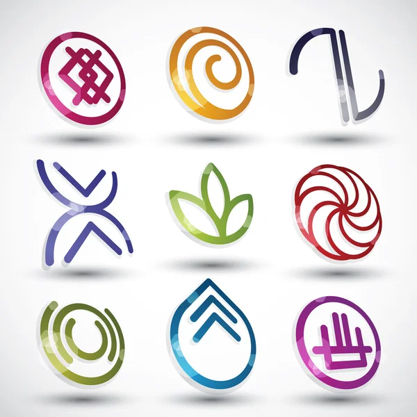 Abstract icons 3d designs vector set. — Stock Vector