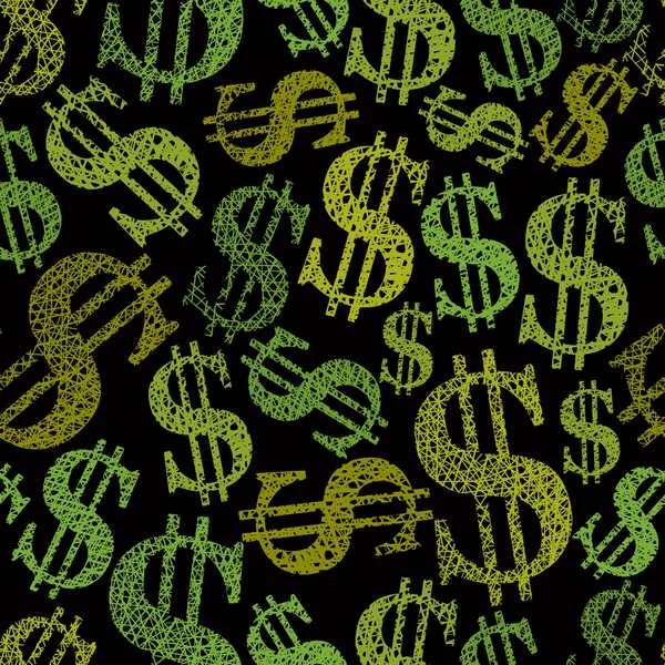 Symboles de dollar motif sans couture, thème de l'argent répétant vecteur ba — Image vectorielle