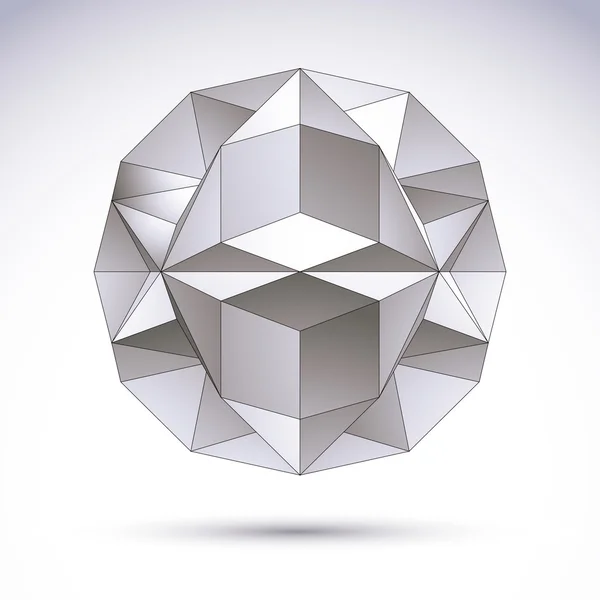 3D-veelhoekige geometrische object, vector abstracte ontwerpelement, c — Stockvector