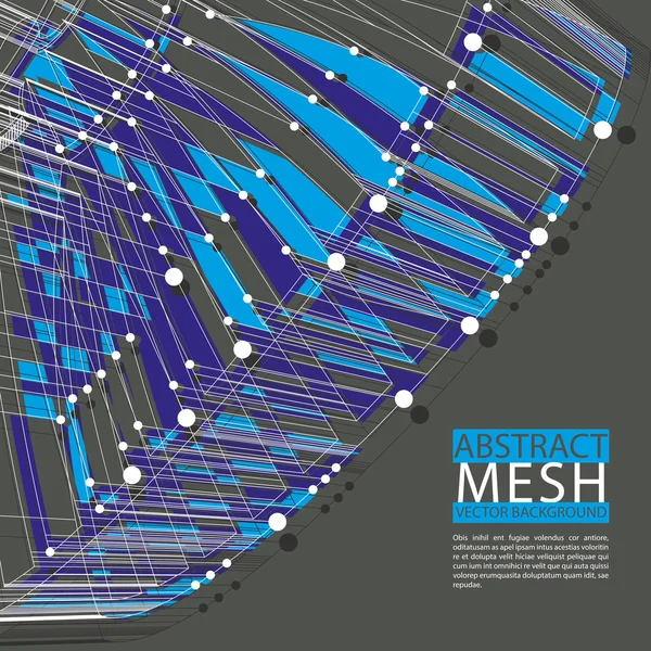 Ilustración de vectores de malla abstracta, plantilla para tema de tecnología — Archivo Imágenes Vectoriales