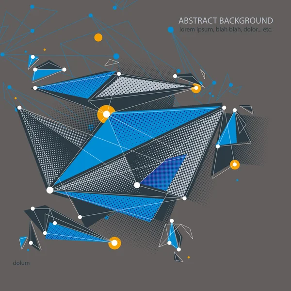 Abstrakt mesh vektor illustration, mall för teknik tema layouter, anslutning, kommunikation, teknik, vetenskap, fysik, kemi, elektronik, programmering etc, klar eps 8. — Stock vektor