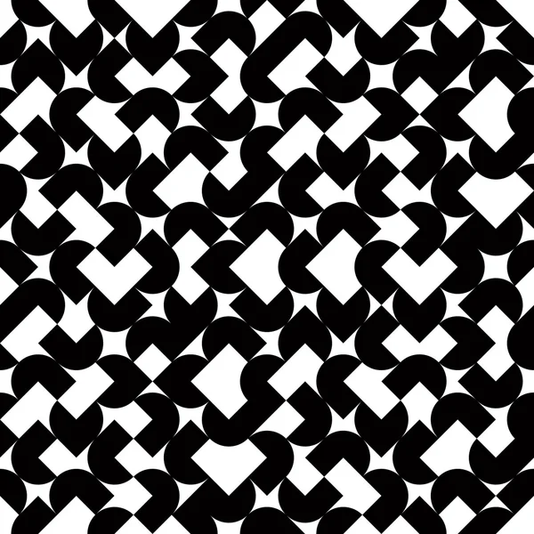 Black and white geometric abstract seamless pattern, vector cont — Stock Vector