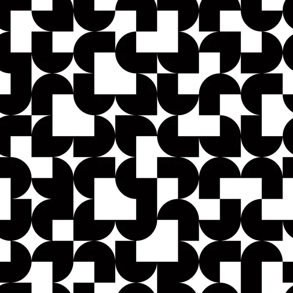 Modèle sans couture géométrique solide noir et blanc, contras vectoriels — Image vectorielle