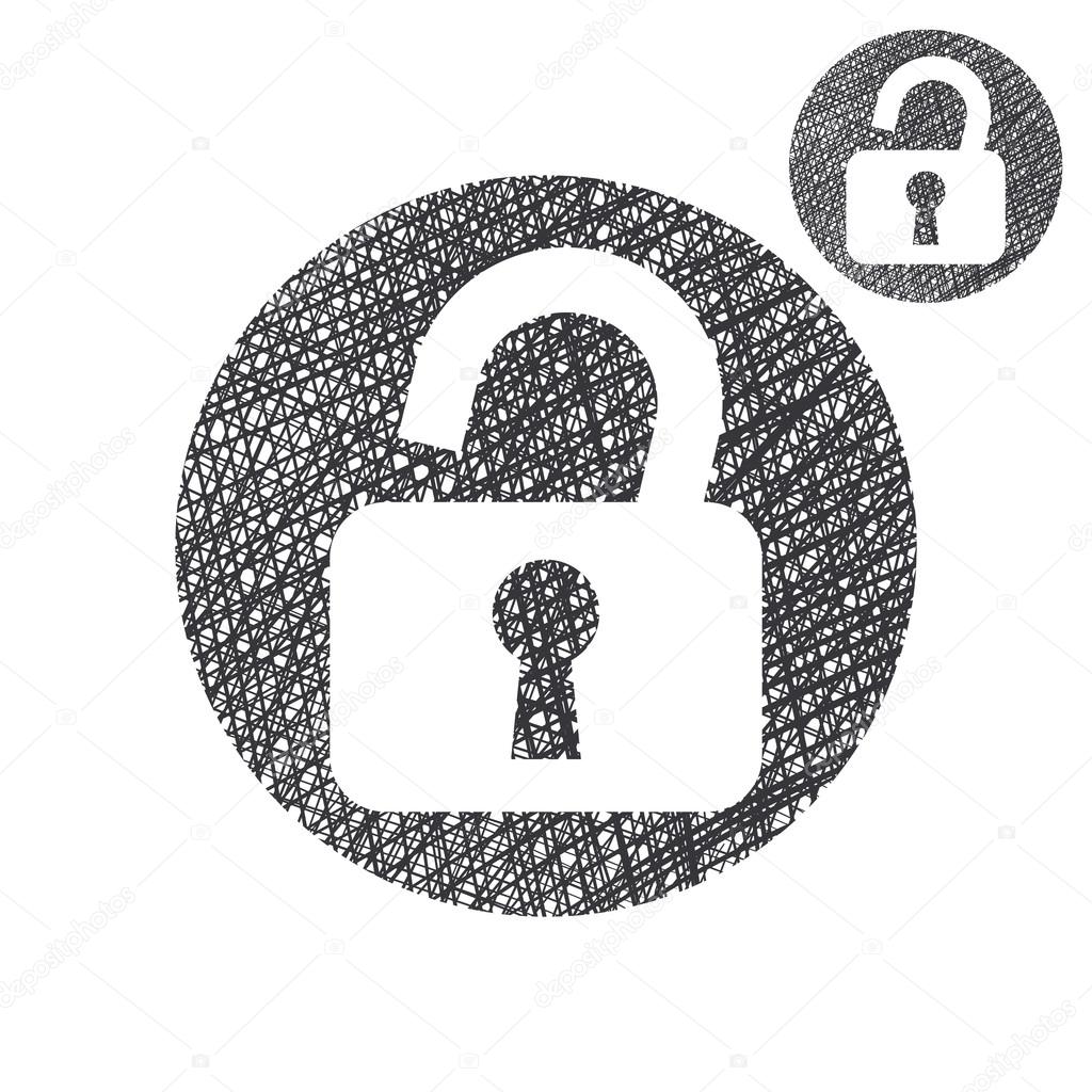 Padlock open lock vector simple single color icon isolated on wh