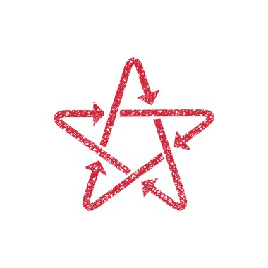 Yıldız simgesi ile okları el ile çizilmiş çizgiler doku.