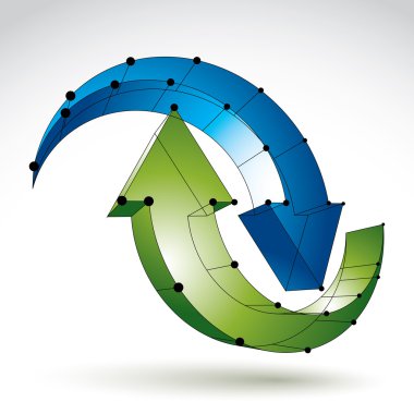 3B Kafes şık güncelleştirmeyi işareti beyaz arka plan üzerinde colorf izole