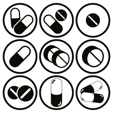 hap ve kapsül Icon set.