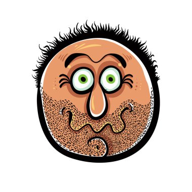 komik karikatür face anız, vektör çizim ile.