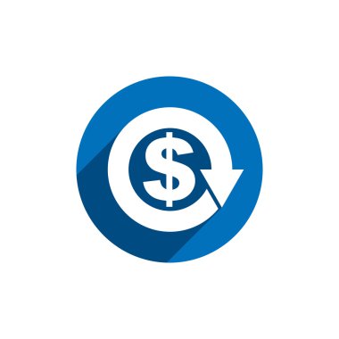 Money dollar sign with arrow vector simple single color conceptu clipart