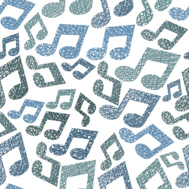 müzik Tema Dikişsiz desen vektör backgr yinelenen notlar