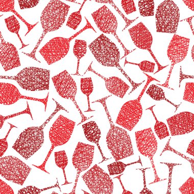 Winery theme seamless background, Wine glasses seamless pattern, vector Winery theme seamless background, Wine glasses seamless pattern, vector