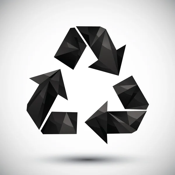 Noir recycler icône géométrique faite dans le style moderne 3d, le meilleur pour u — Image vectorielle