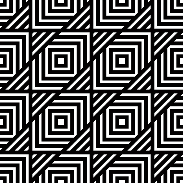シームレスな黒と白の幾何学的パターンは、単純なベクトル ストライプ — ストックベクタ