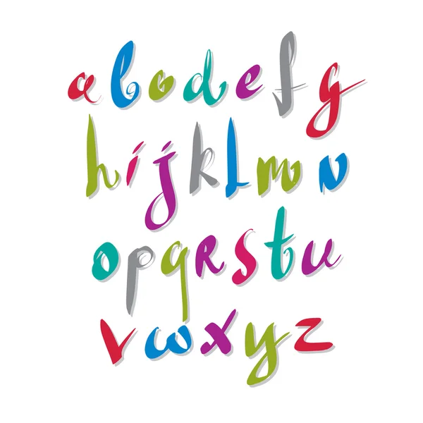 Écriture vectorielle manuscrite, alphabet lettres ensemble. — Image vectorielle