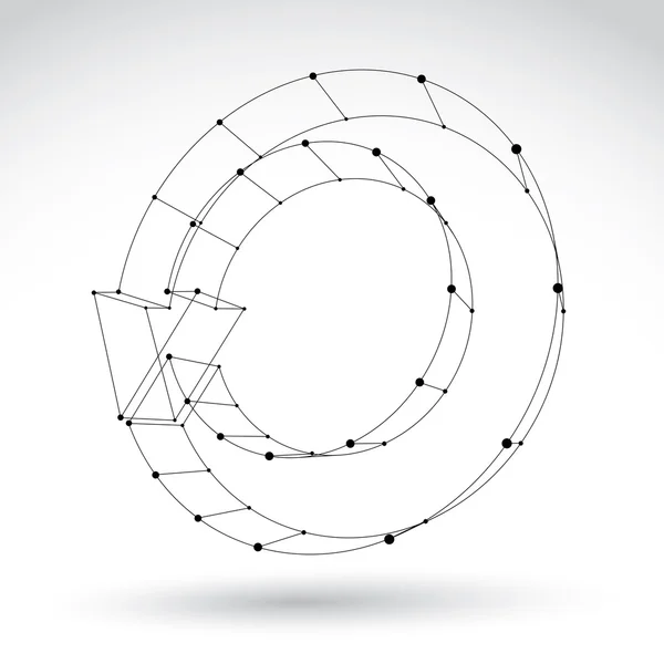 3d mesh noir élégant web mise à jour symbole isolé sur backgr blanc — Image vectorielle