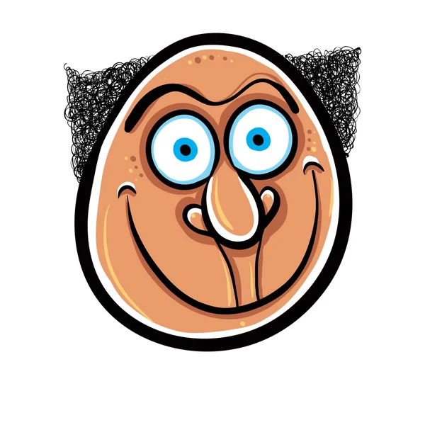 Foolish cartoon face, vector illustration. — Stock Vector