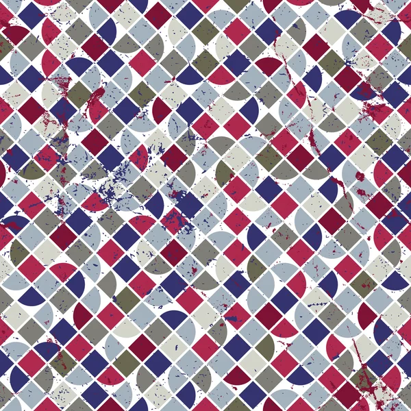 Fondo geométrico colorido laberinto cuadrado, vector de costura rombica — Archivo Imágenes Vectoriales
