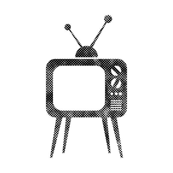 Retro TV set vector icono. — Vector de stock