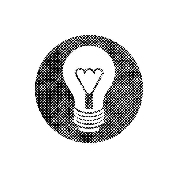 Light bulb vector pictogram met pixel afdrukken halftone puntjes textuur. — Stockvector