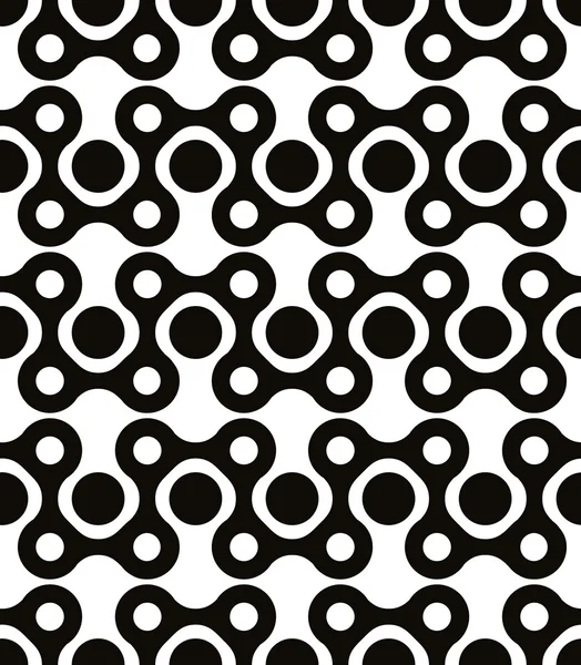 Polka dot seamless pattern with rounded geometric figures, black — Stock Vector