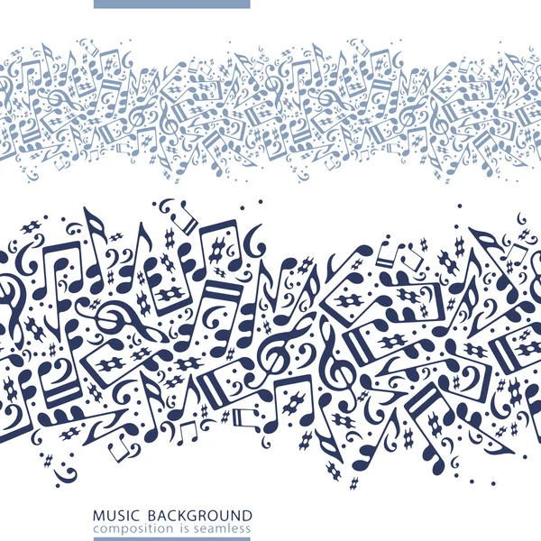 Toile de musique horizontale unicolore, bande transparente vectorielle avec s — Image vectorielle