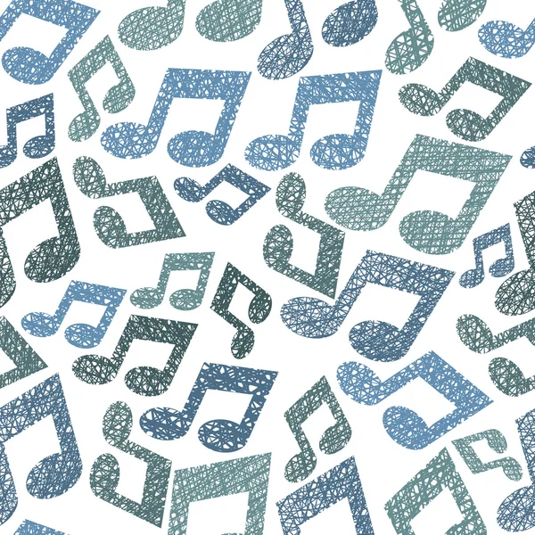 Music theme seamless pattern with notes, repeating vector backgr — Stock Vector