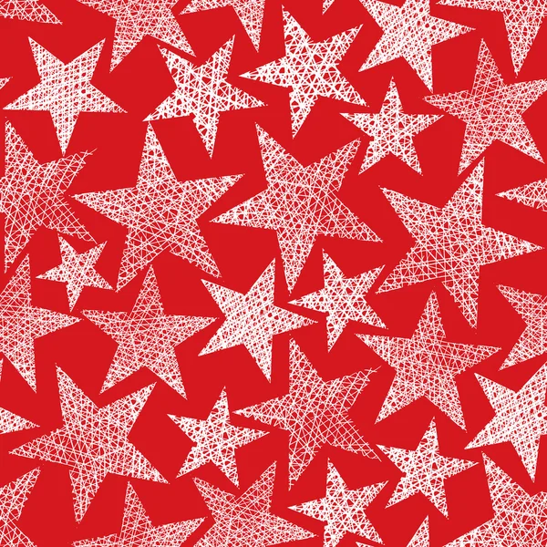 Red stars seamless pattern, vector repeating background with han