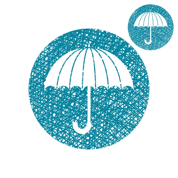 Umbrella vector simple single color icon isolated on white backg — Stock Vector