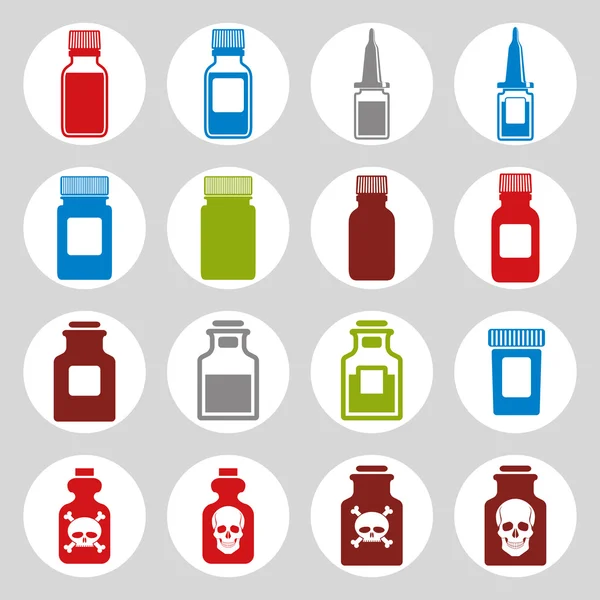 Medical bottles icon set. — Stock Illustration Medical bottles icon set. Royalty Free Stock Vectors