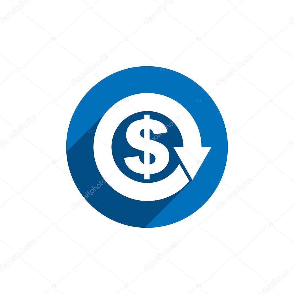 Money dollar sign with arrow vector simple single color conceptu