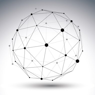 Meshobjdots çağdaş techno siyah beyaz şık asymme