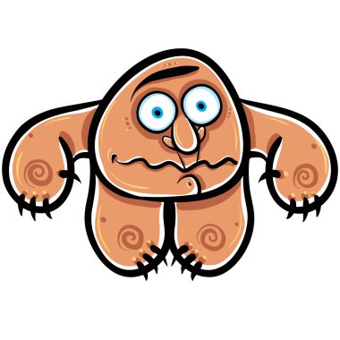 komik karikatür canavar, vektör çizim.