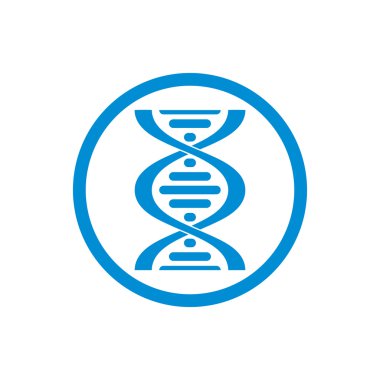 Beyaz arkaplanda DNA vektör simgesi izole edildi.