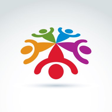 Takım çalışması ve iş takım ve dostluk simgesi, sosyal grup, veya