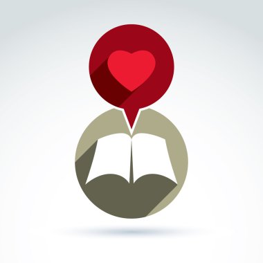 Aşk hikayesi kavramı. Boş çarşafları yerleştirilir ile vektör açık kitap