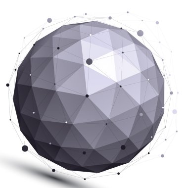 Tel ağ, modern scien ile geometrik kontrast küresel figür