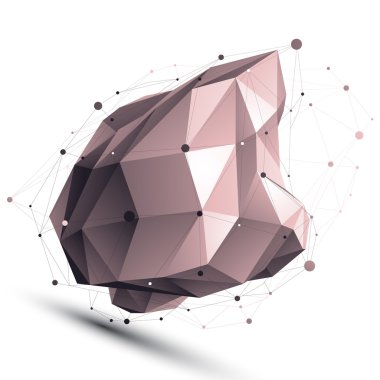 3D vektör soyut teknik çizim, perspektif geometrik asym