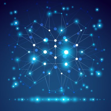 3d origami soyut tel kafes nesnesi, vektör arka tasarımı YYK