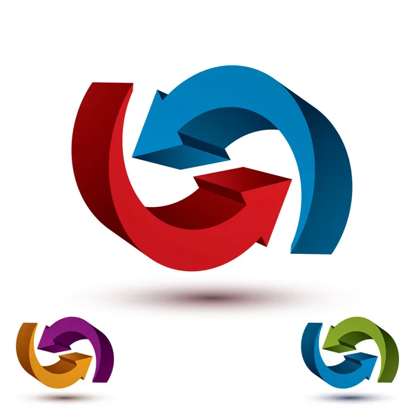 Infinito loop setas vetor símbolo abstrato, design gráfico temp — Vetor de Stock