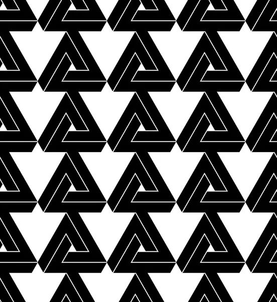 Triángulo blanco y negro patrón geométrico abstracto sin costura. Ve. — Vector de stock