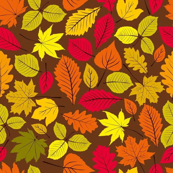 Beautiful leaves seamless pattern, vector natural endless backgr — Stock Vector