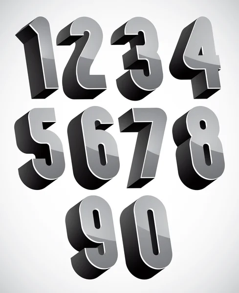 3d conjunto de números . — Vector de stock