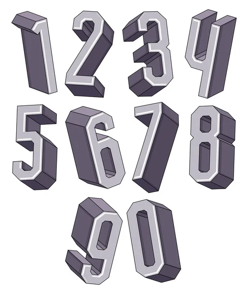 3d geometric numbers set. — Stock Vector