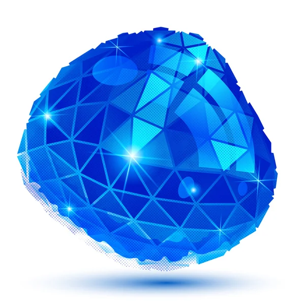 Modèle cybernétique 3d brillant pixellisé en plastique, coloré réfléchissant — Image vectorielle